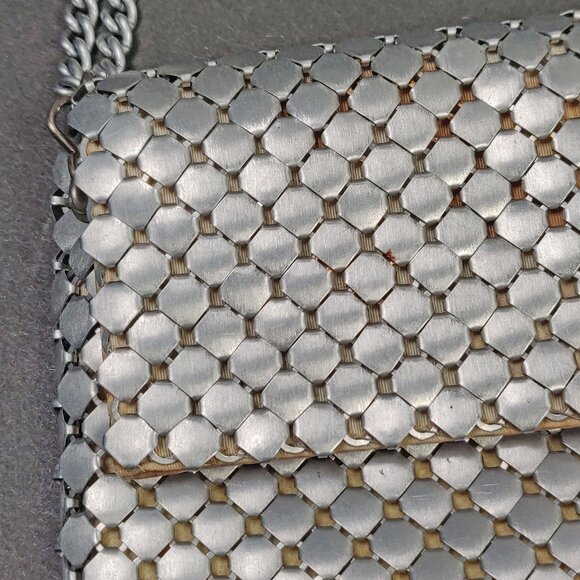 Whiting and Davis Chain Mesh Envelope Crossbody Convertible Purse Vintage - Picture 3 of 8